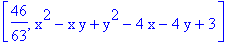 [46/63, x^2-x*y+y^2-4*x-4*y+3]